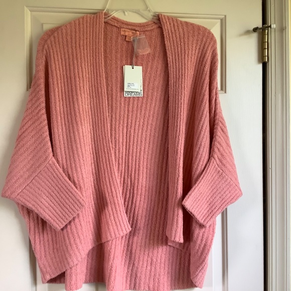 Barefoot Dreams CozyChic Lite Ribbed Shrug Cardi Coral SZ L/XL - Picture 2 of 15